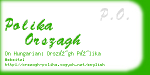 polika orszagh business card